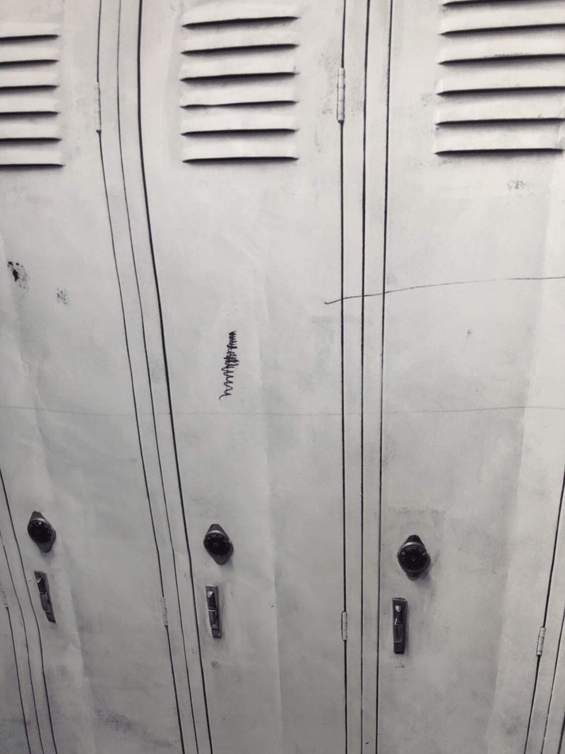 AOFOTO 6x6ft Old School Locker Backdrop White Gym Hall Room Safety Depository Security Storage Cabinet Photography Background Lockable Cells Interior Locked Door Student Portrait Photo Studio Props - Image 2